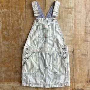 Vineyard Vines Cream and Blue Striped Kids Overall Dress